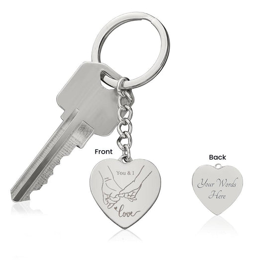 Engraved Heart Keychain | You & I