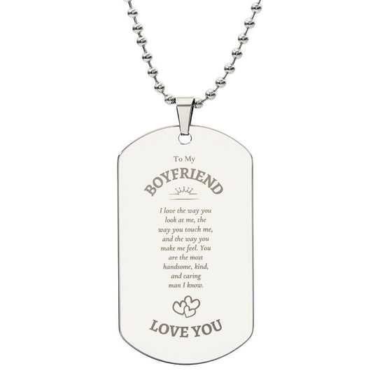 Non-Message Card Engraved Dog Tag Necklace | To My Boyfriend