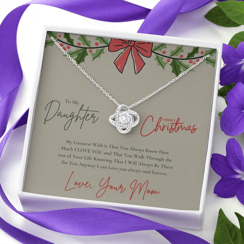 Love Knot Necklace (Yellow & White Gold Variants) | Merry Christmas  | My Daughter