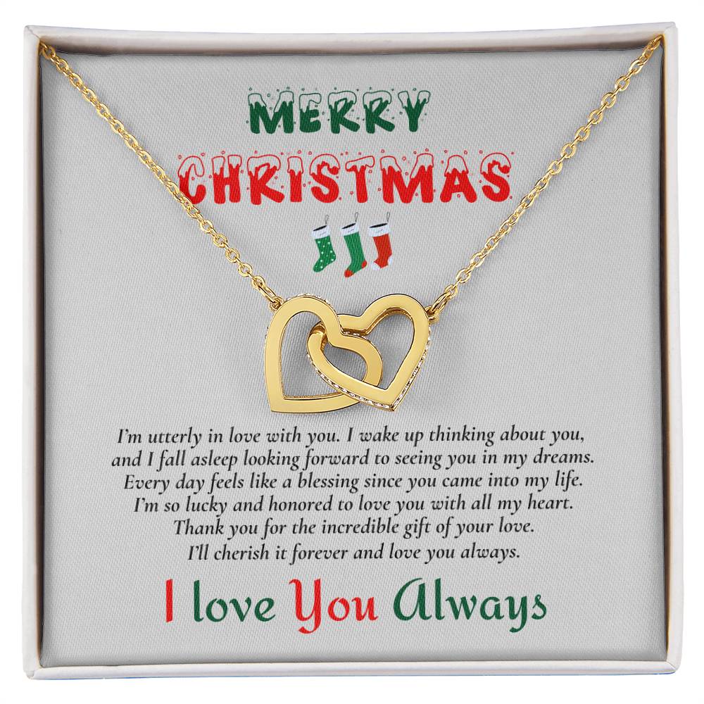 Interlocking Hearts Necklace (Yellow & White Gold Variants) | Merry Christmas