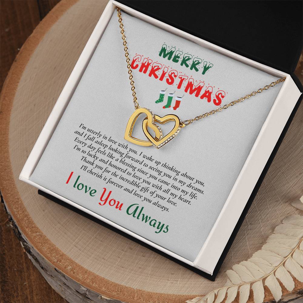 Interlocking Hearts Necklace (Yellow & White Gold Variants) | Merry Christmas