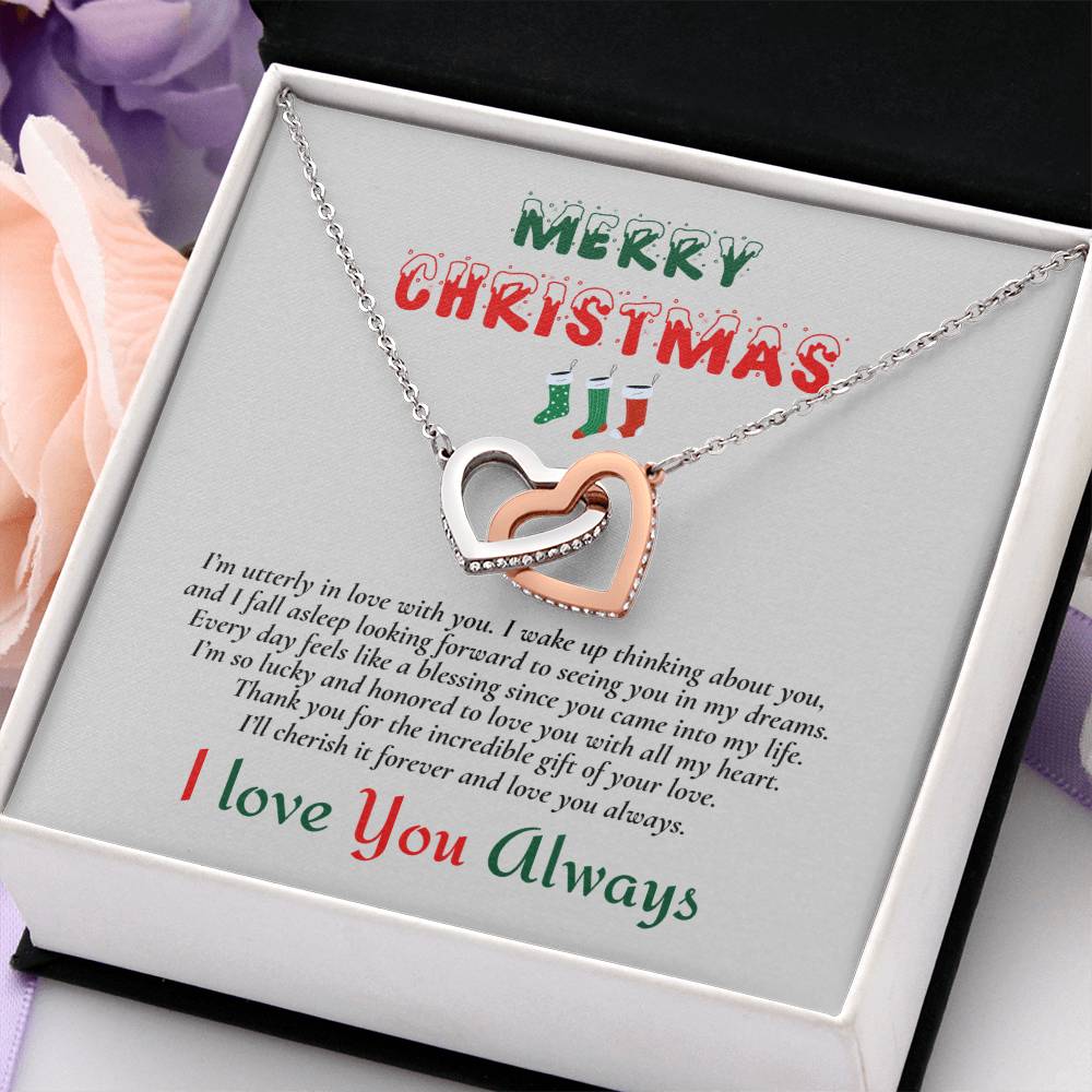 Interlocking Hearts Necklace (Yellow & White Gold Variants) | Merry Christmas