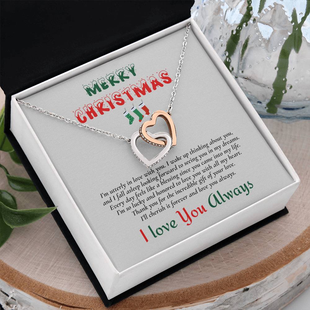 Interlocking Hearts Necklace (Yellow & White Gold Variants) | Merry Christmas