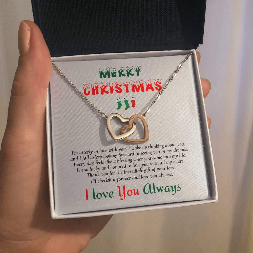 Interlocking Hearts Necklace (Yellow & White Gold Variants) | Merry Christmas