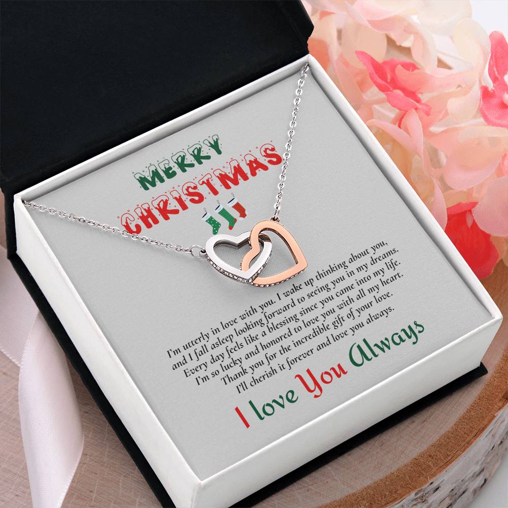 Interlocking Hearts Necklace (Yellow & White Gold Variants) | Merry Christmas