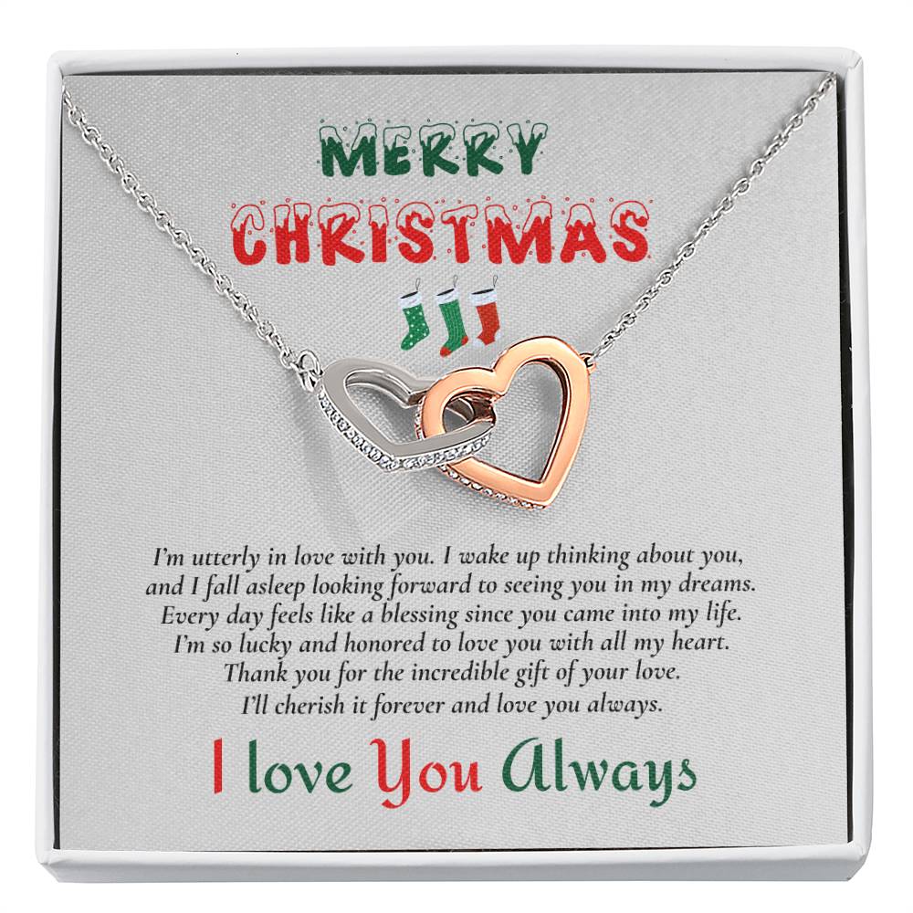 Interlocking Hearts Necklace (Yellow & White Gold Variants) | Merry Christmas