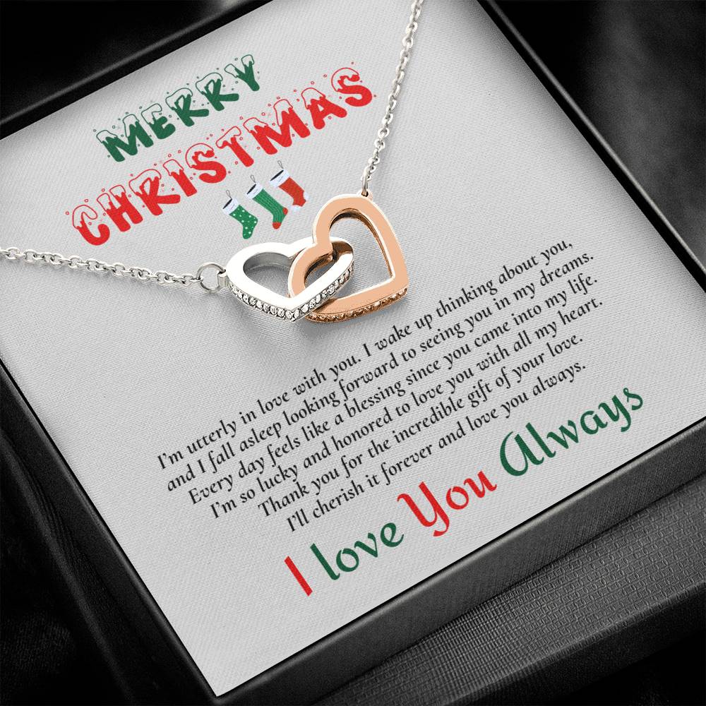 Interlocking Hearts Necklace (Yellow & White Gold Variants) | Merry Christmas