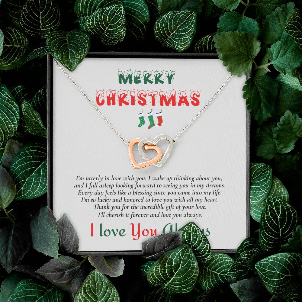 Interlocking Hearts Necklace (Yellow & White Gold Variants) | Merry Christmas