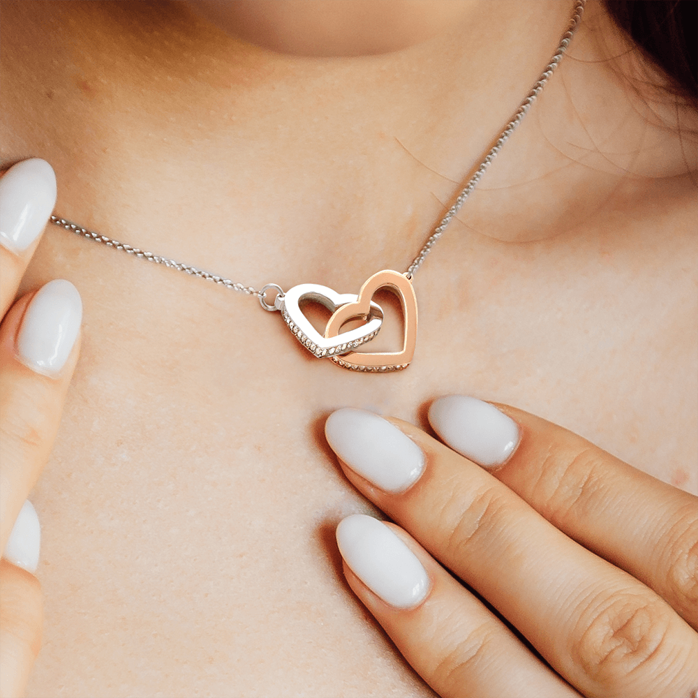 To MY Bonus Daughter | To My Daughter | Interlocking Hearts Necklace