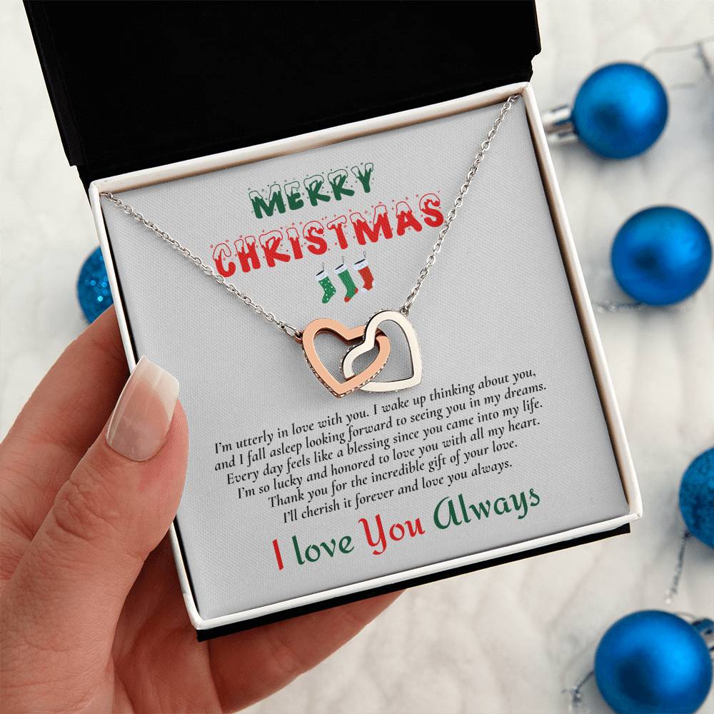 Interlocking Hearts Necklace (Yellow & White Gold Variants) | Merry Christmas