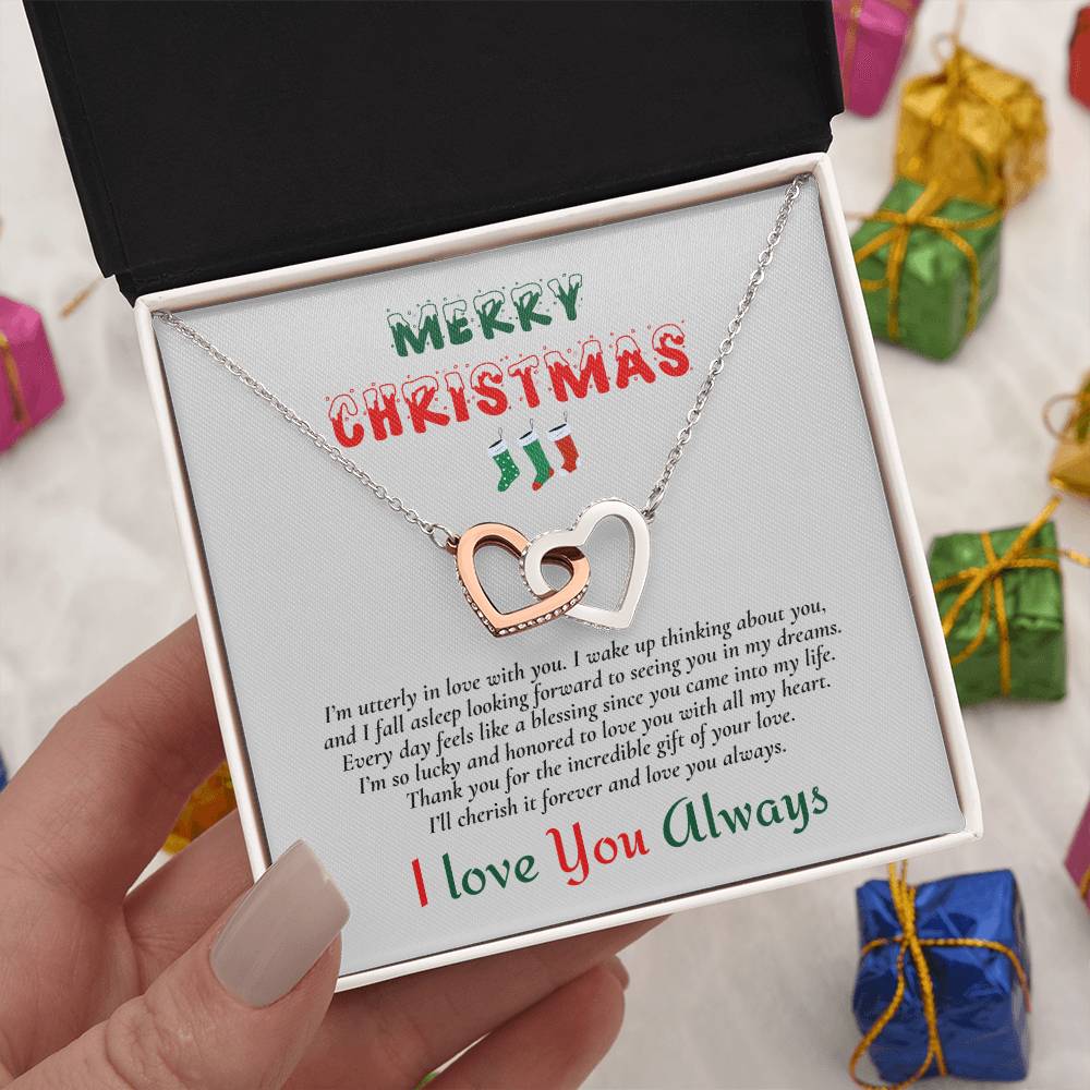 Interlocking Hearts Necklace (Yellow & White Gold Variants) | Merry Christmas