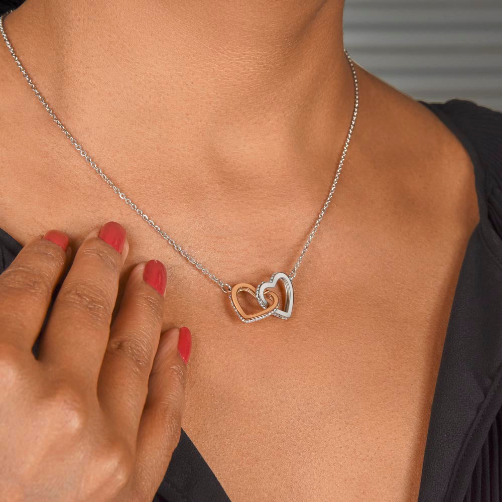 To MY Bonus Daughter | To My Daughter | Interlocking Hearts Necklace