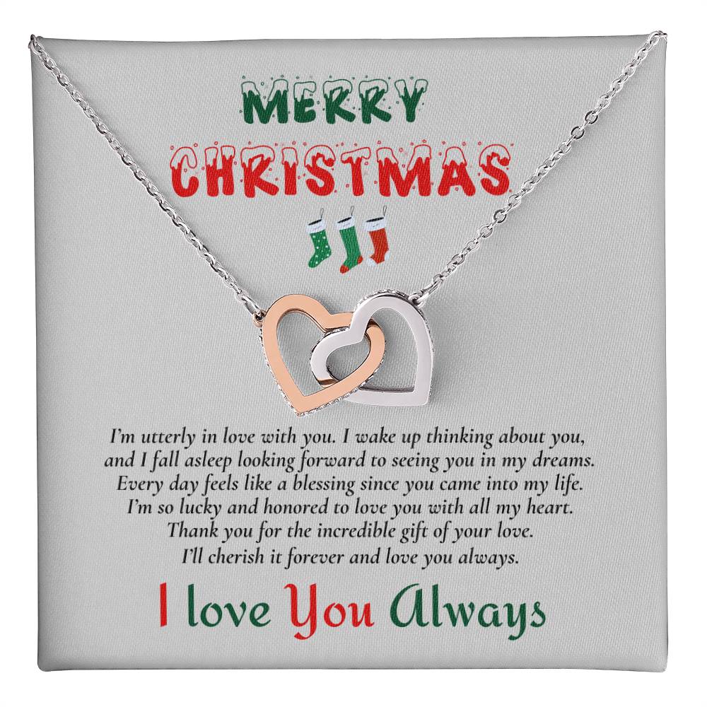 Interlocking Hearts Necklace (Yellow & White Gold Variants) | Merry Christmas