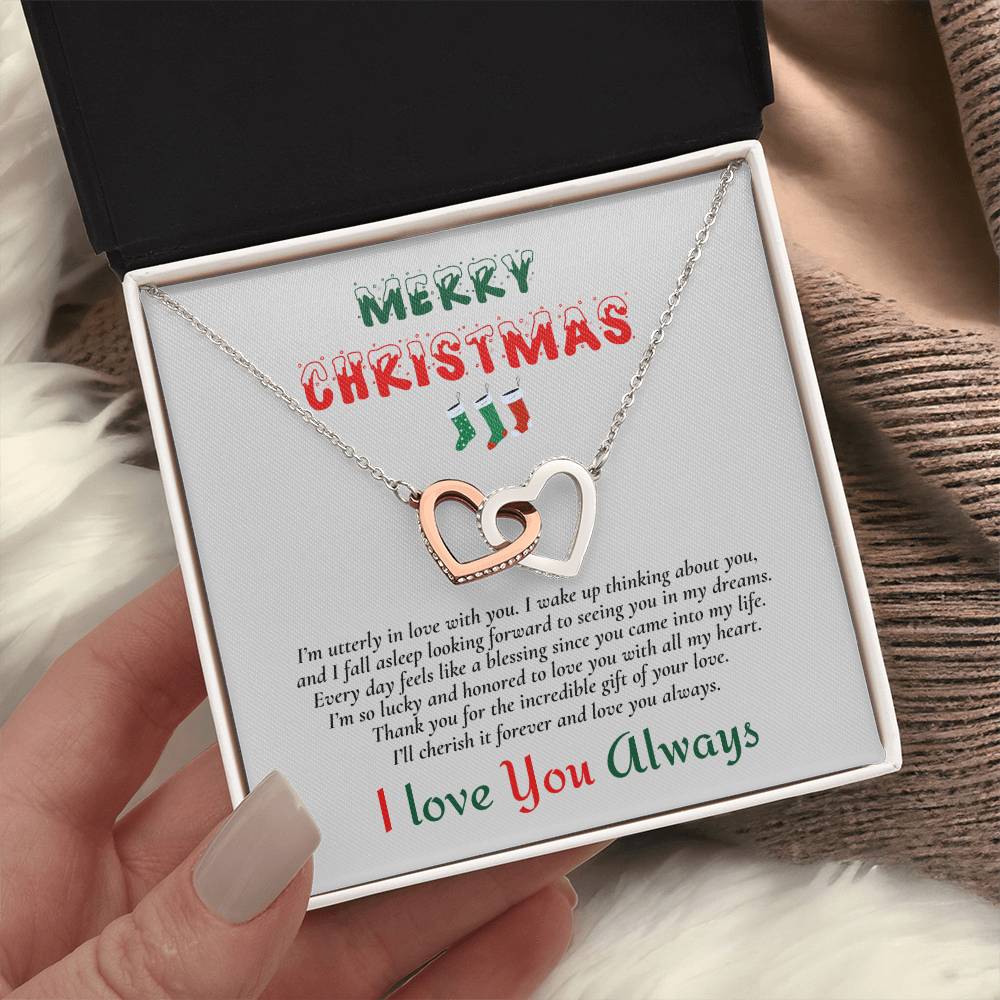 Interlocking Hearts Necklace (Yellow & White Gold Variants) | Merry Christmas