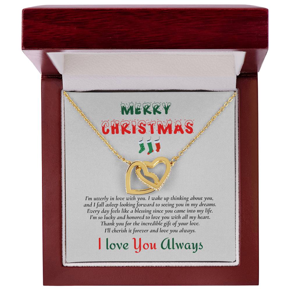 Interlocking Hearts Necklace (Yellow & White Gold Variants) | Merry Christmas