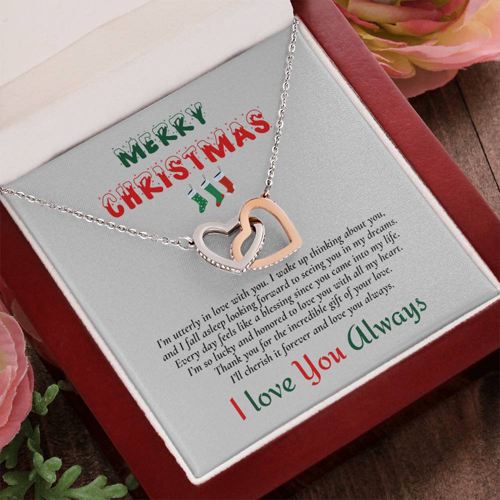 Interlocking Hearts Necklace (Yellow & White Gold Variants) | Merry Christmas