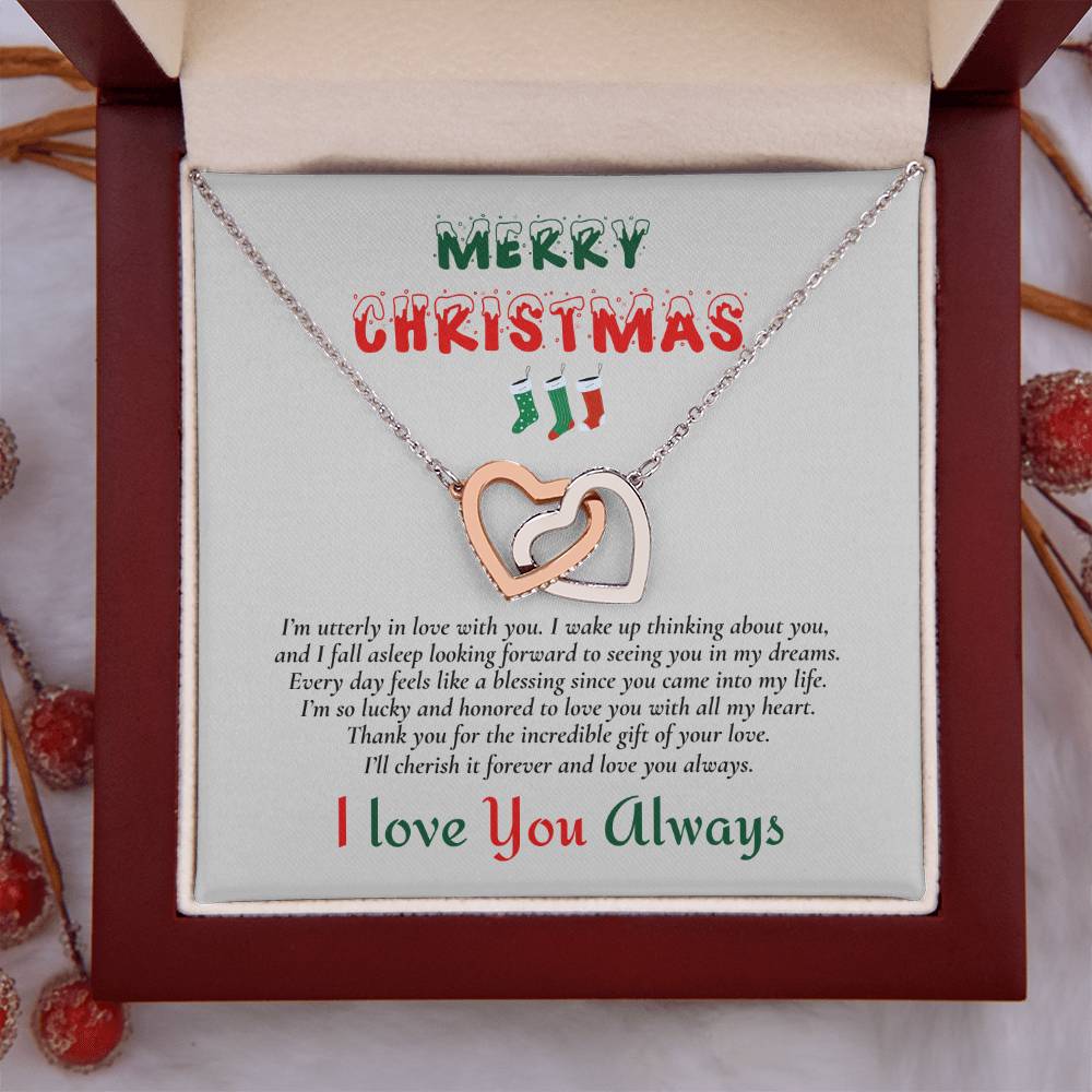 Interlocking Hearts Necklace (Yellow & White Gold Variants) | Merry Christmas