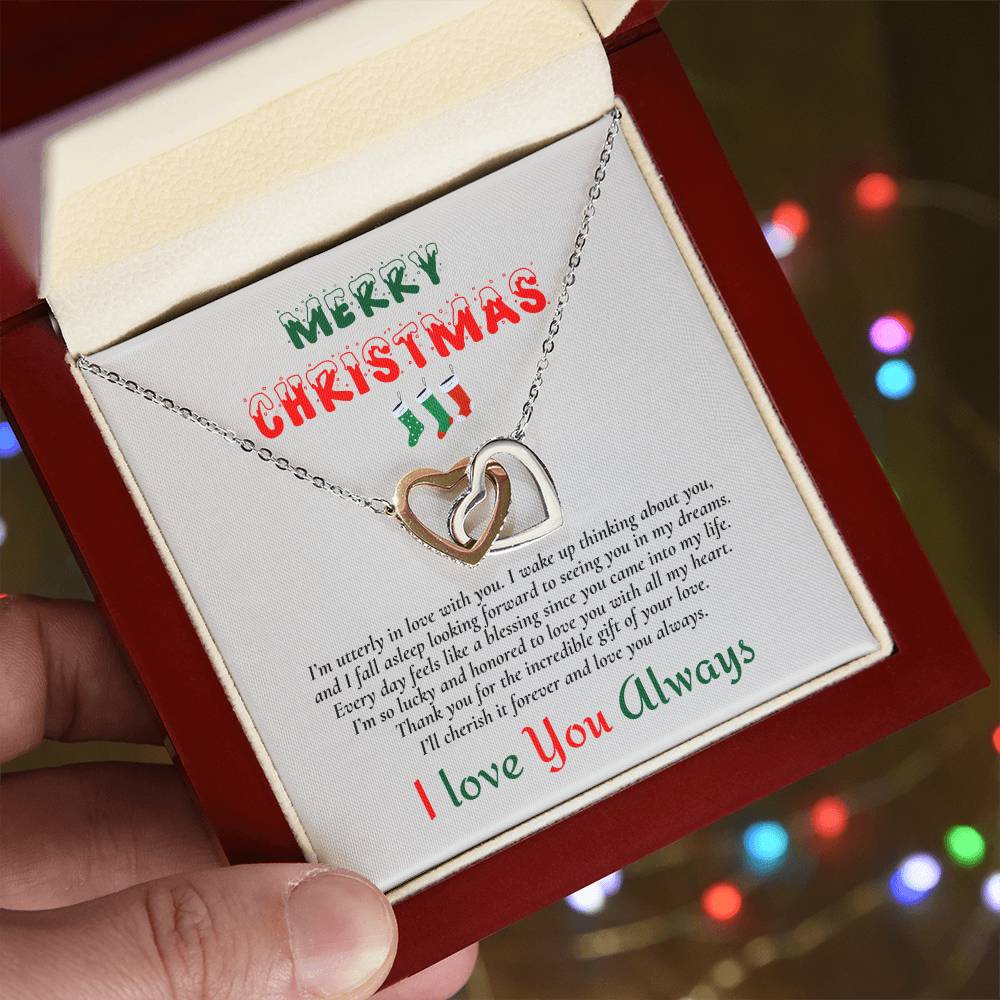 Interlocking Hearts Necklace (Yellow & White Gold Variants) | Merry Christmas