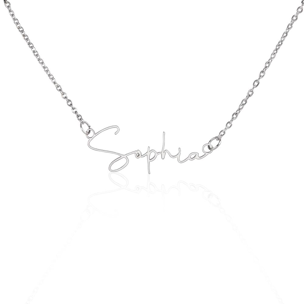 Non-Message Card Signature Style Customer Name Necklace