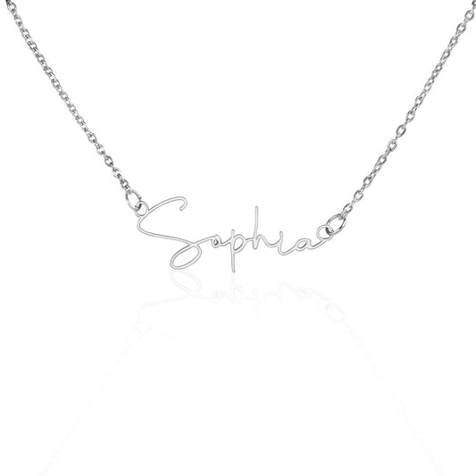 Non-Message Card Signature Style Customer Name Necklace