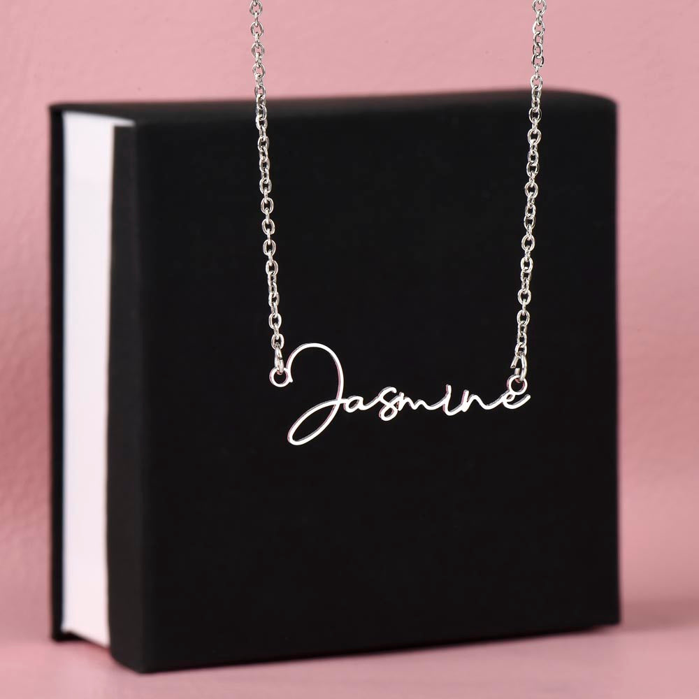 Non-Message Card Signature Style Customer Name Necklace