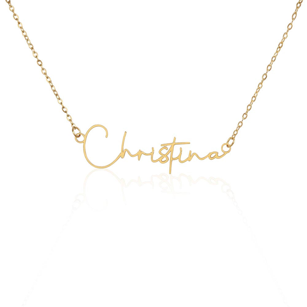 Non-Message Card Signature Style Customer Name Necklace