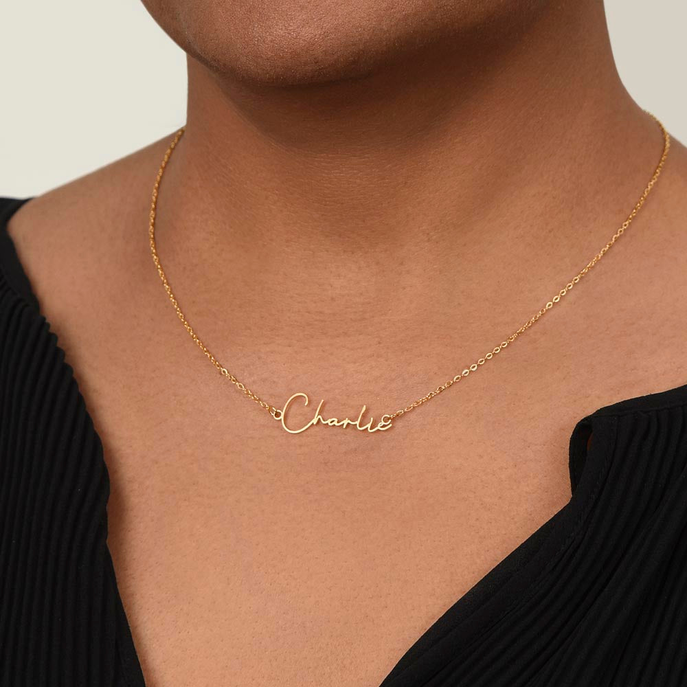 Non-Message Card Signature Style Customer Name Necklace