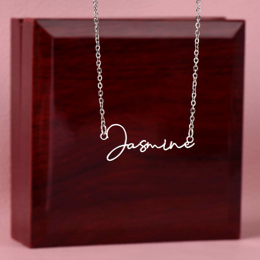 Non-Message Card Signature Style Customer Name Necklace