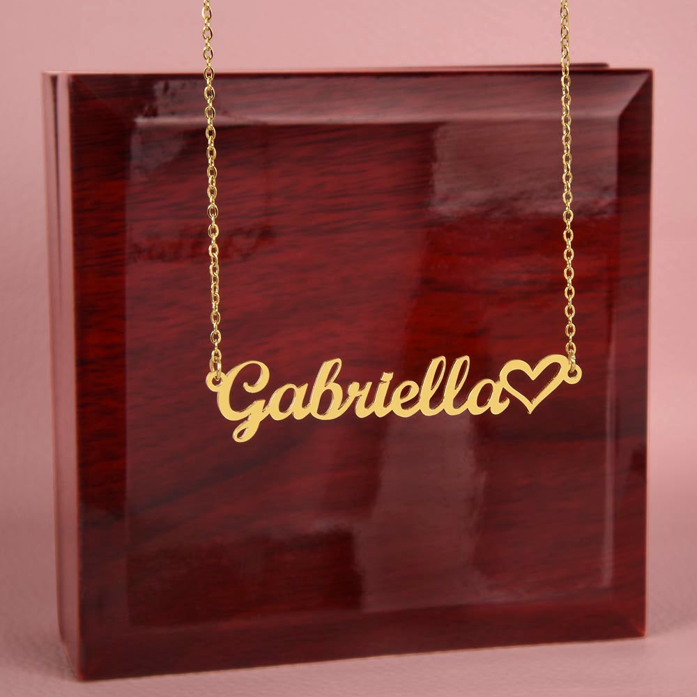 Non-Message Card Heart Name Necklace