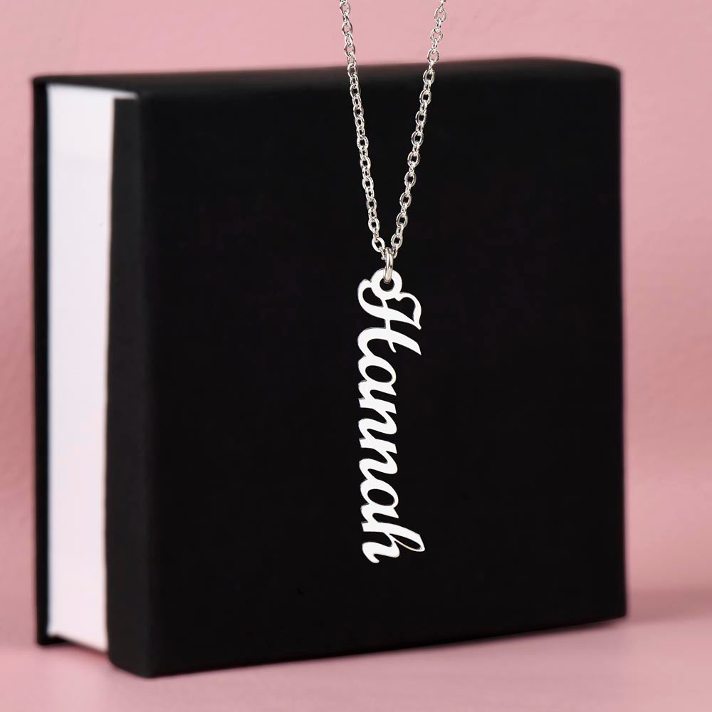 Non-Message Card Vertical Name Necklace