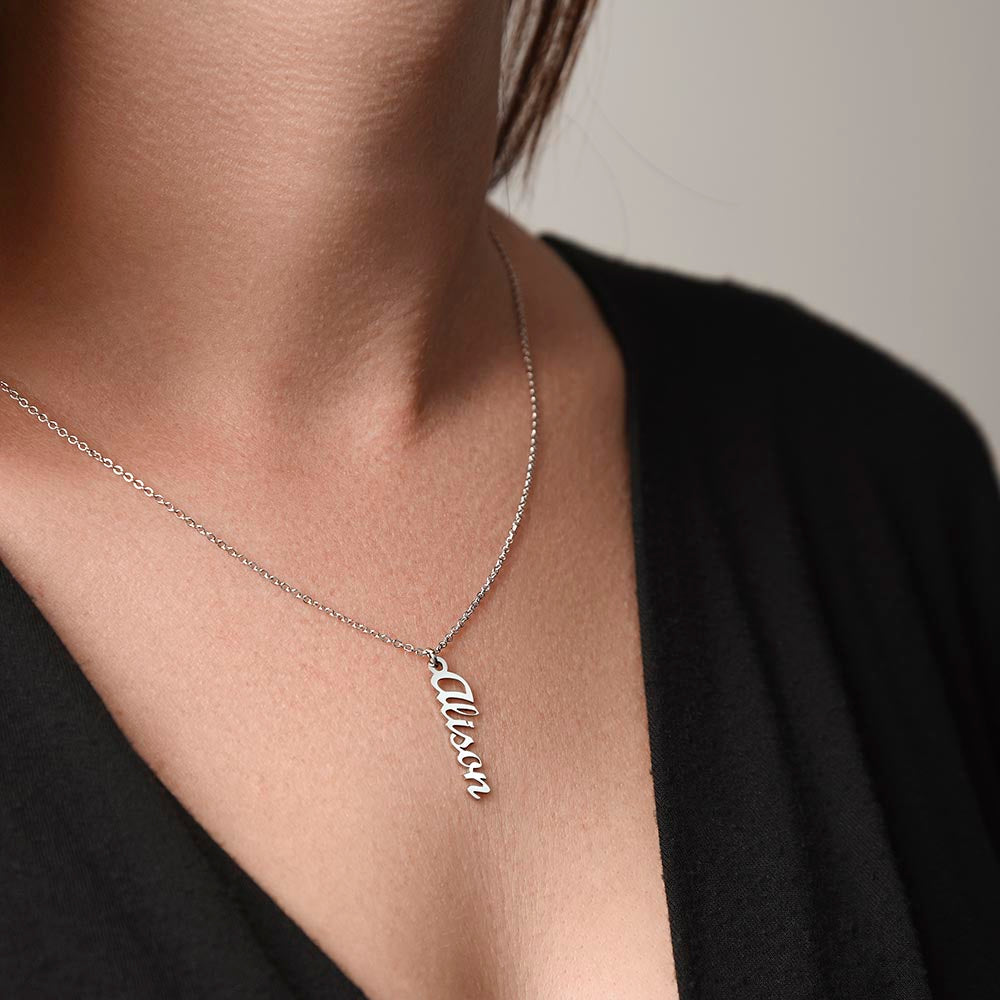 Non-Message Card Vertical Name Necklace