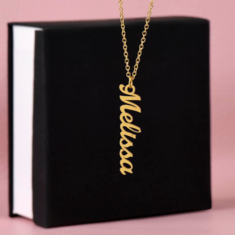 Non-Message Card Vertical Name Necklace