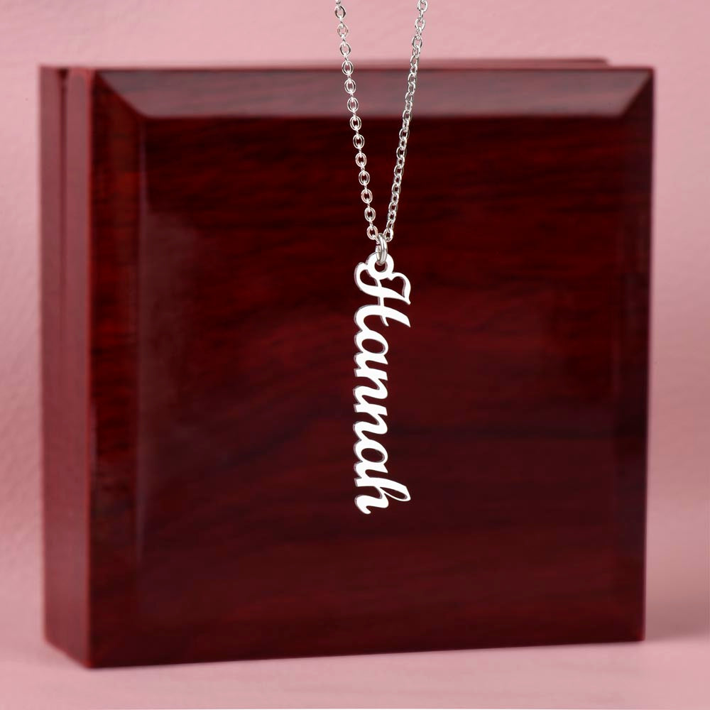 Non-Message Card Vertical Name Necklace