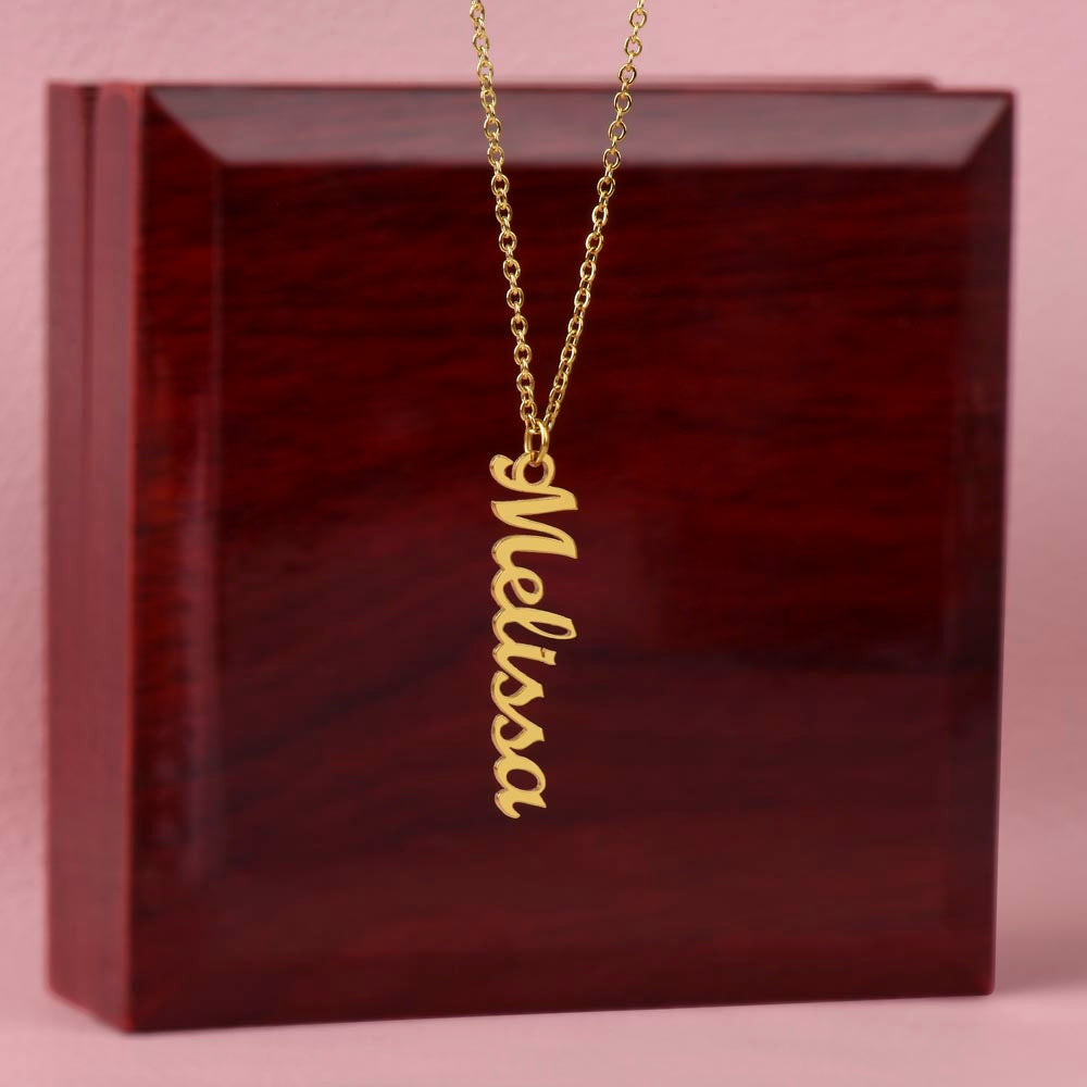 Non-Message Card Vertical Name Necklace