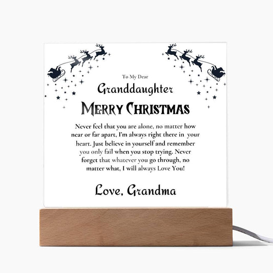 Acrylic Square Plaque | Merry Christmas | To My Granddaughter