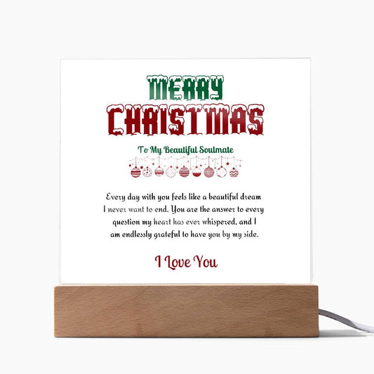 Acrylic Square Plaque | Merry Christmas | To My Soulmate