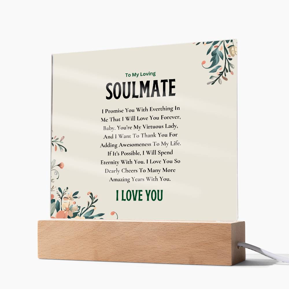 Acrylic Square Plaque | My Loving Soulmate