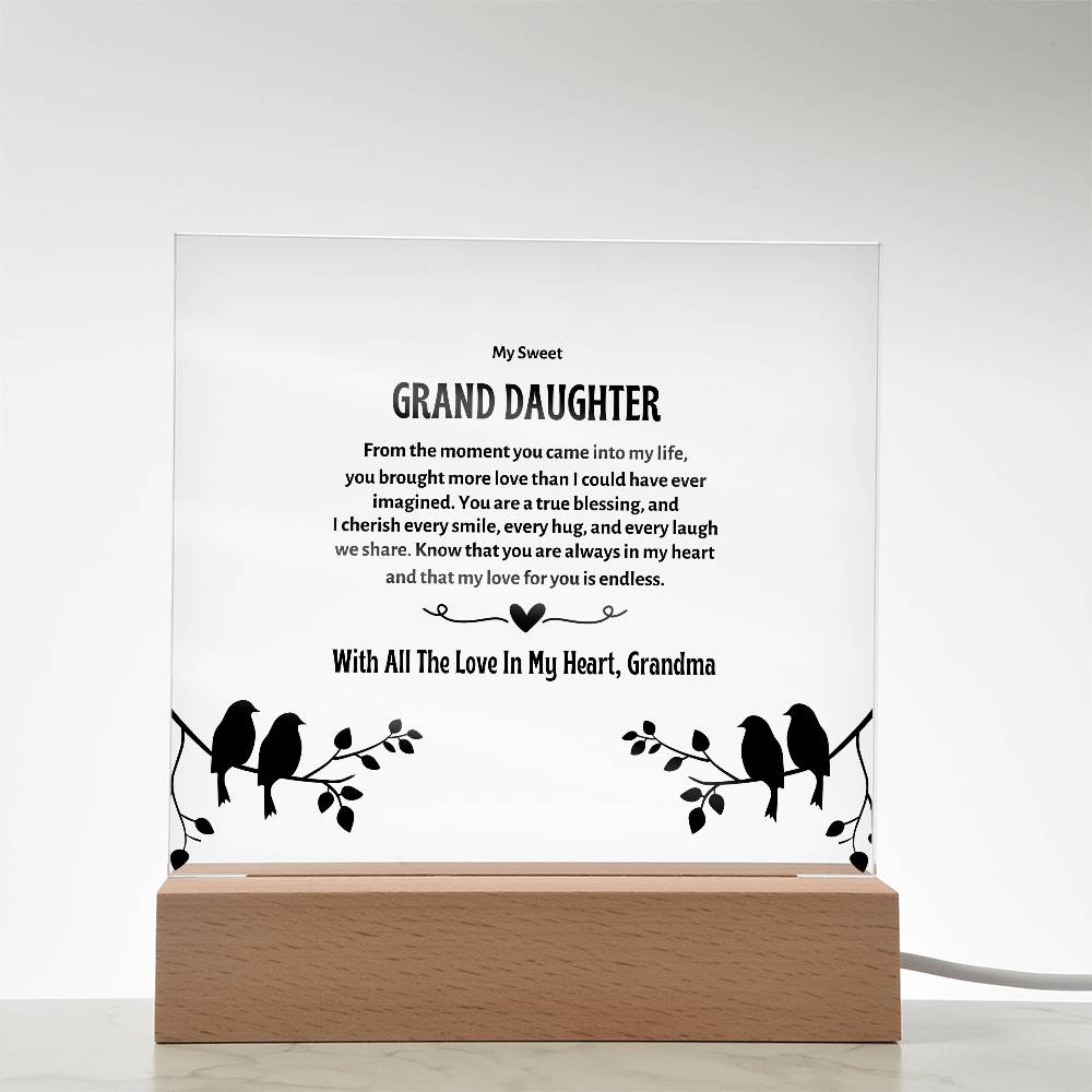 My Granddaughter | Acrylic Square Plaque | My Sweet Grand Daughter