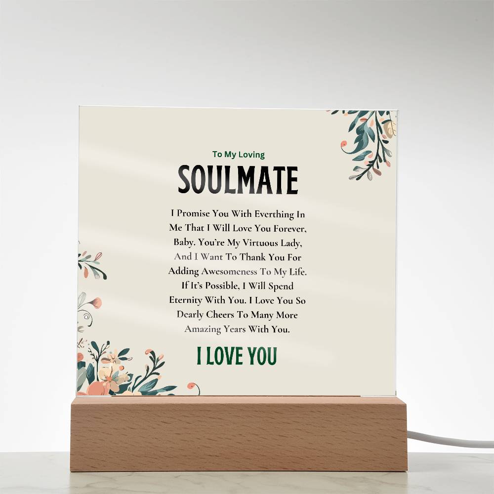 Acrylic Square Plaque | My Loving Soulmate