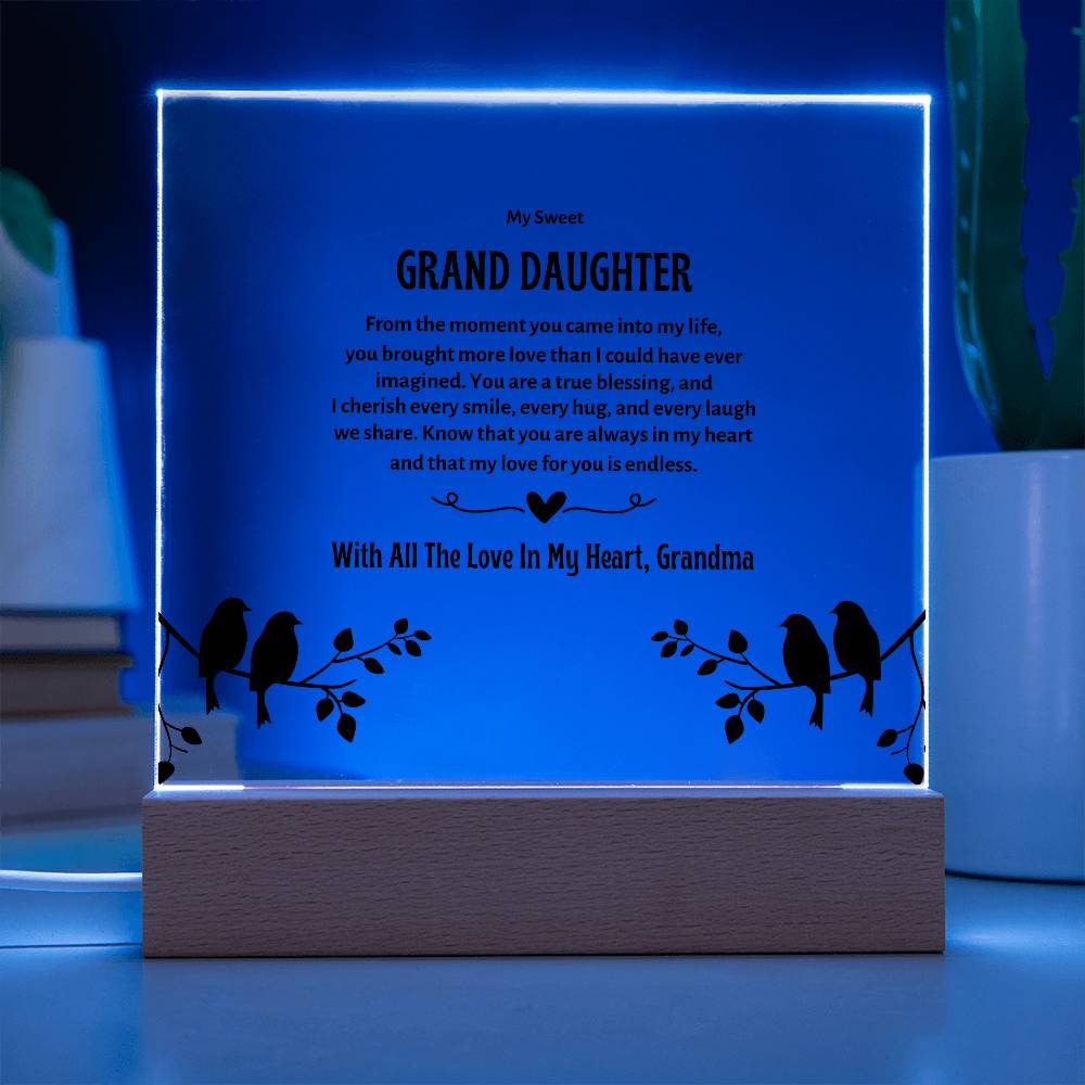 My Granddaughter | Acrylic Square Plaque | My Sweet Grand Daughter