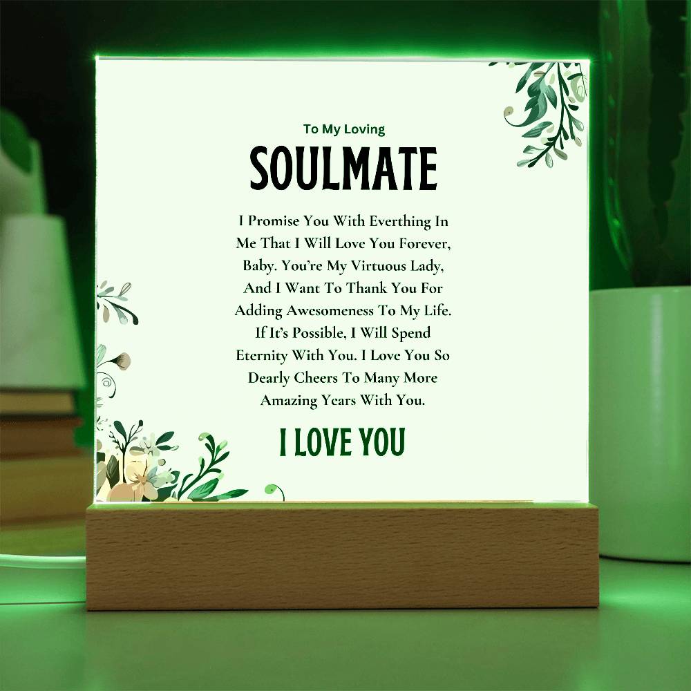 Acrylic Square Plaque | My Loving Soulmate