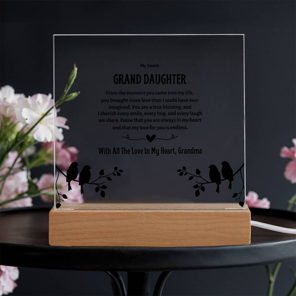 My Granddaughter | Acrylic Square Plaque | My Sweet Grand Daughter