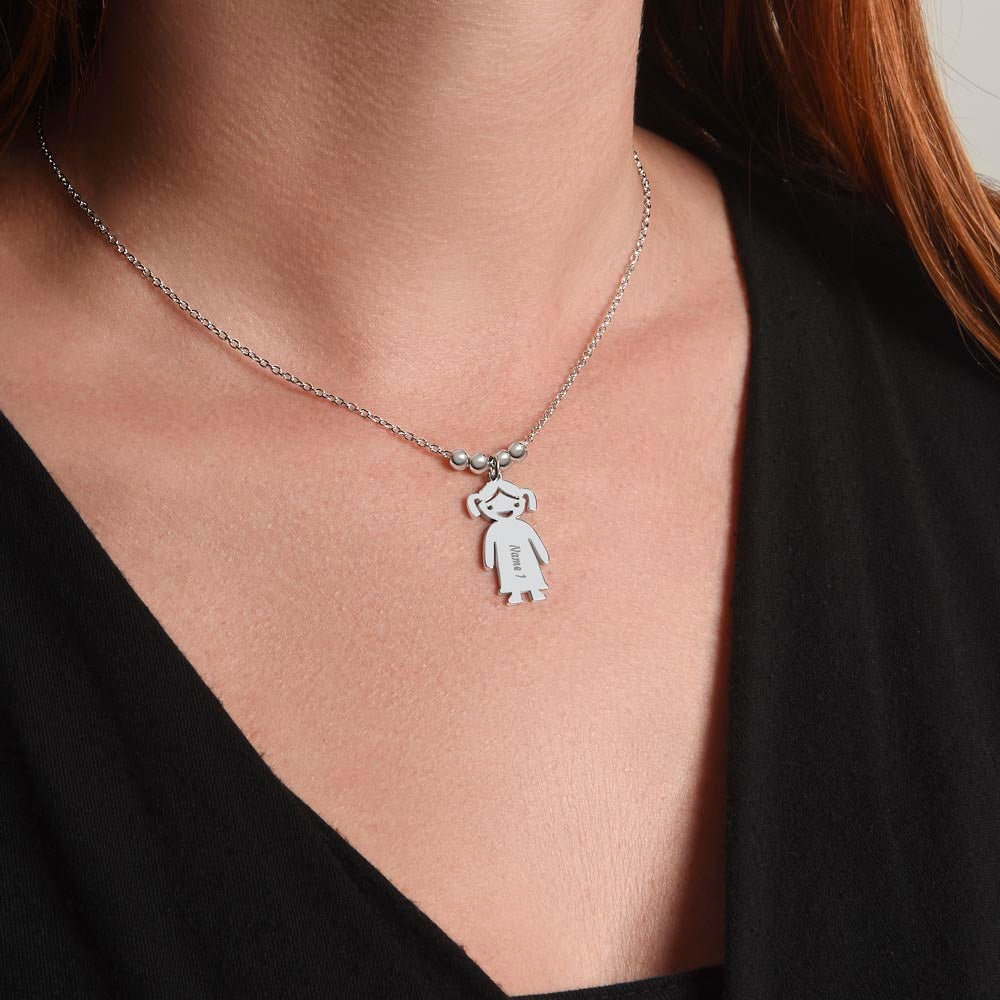 Engraved Kid Charm Necklace | To My Lovely Mom