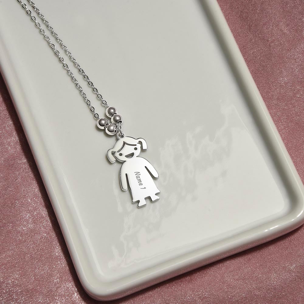 Engraved Kid Charm Necklace | To My Lovely Mom