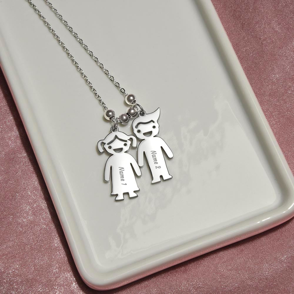 Engraved Kid Charm Necklace | To My Lovely Mom