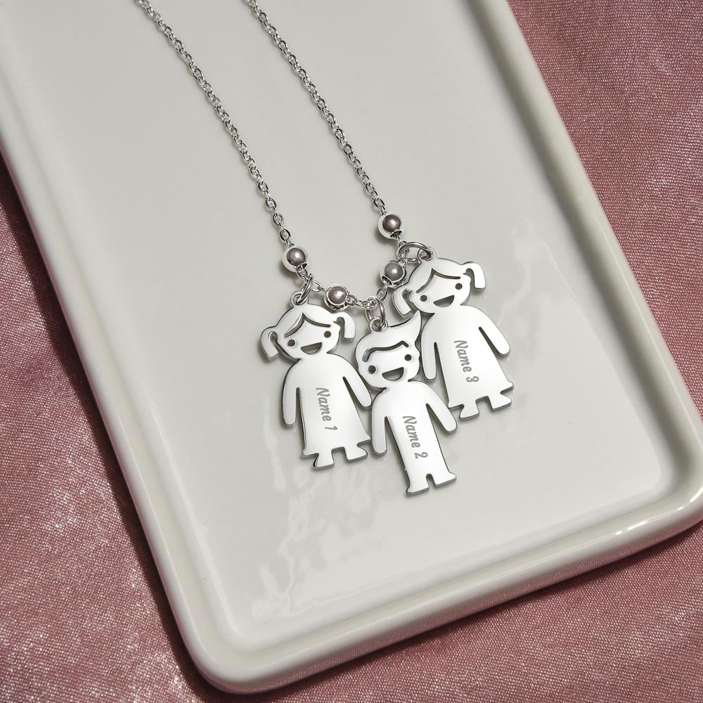 Engraved Kid Charm Necklace | To My Lovely Mom