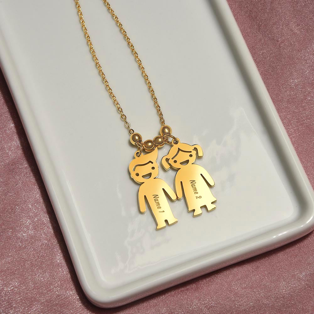 Engraved Kid Charm Necklace | To My Lovely Mom