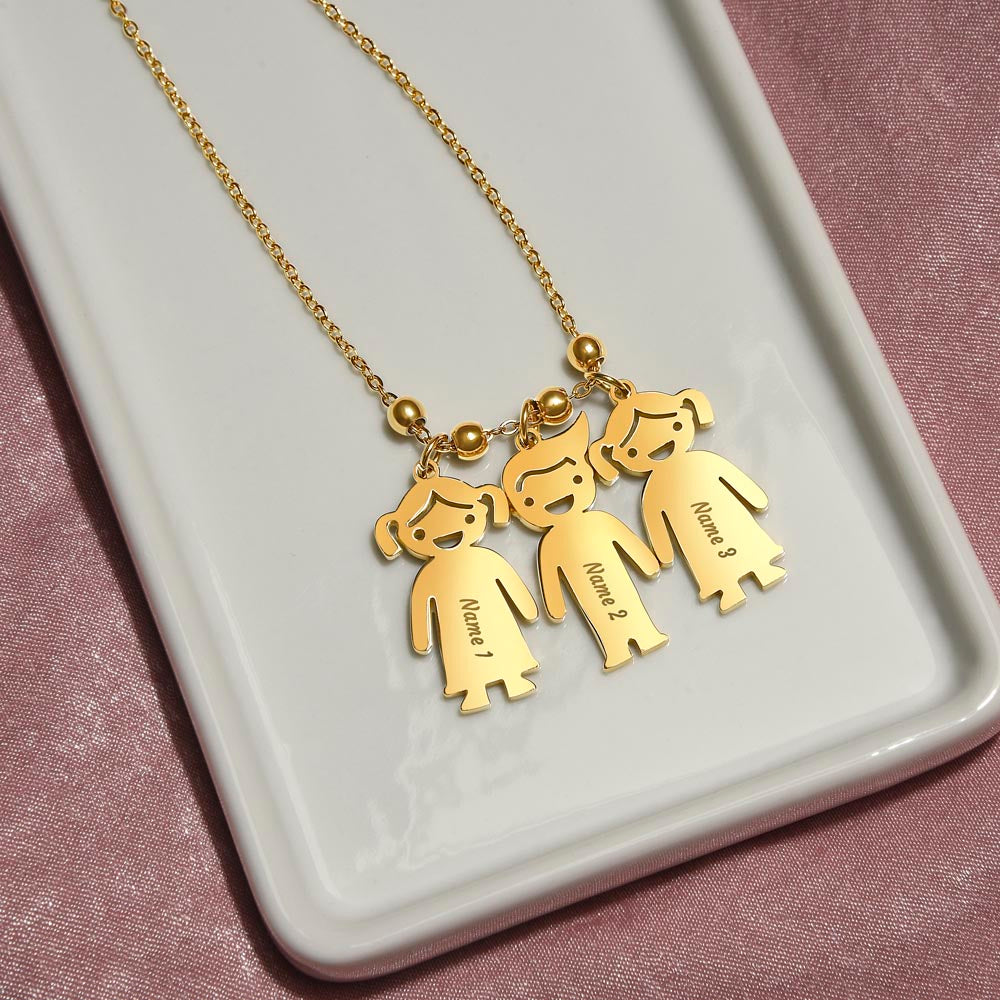 Engraved Kid Charm Necklace | To My Lovely Mom