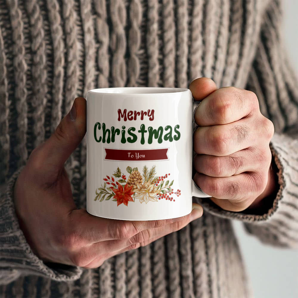 White Ceramic Mug | Merry Christmas