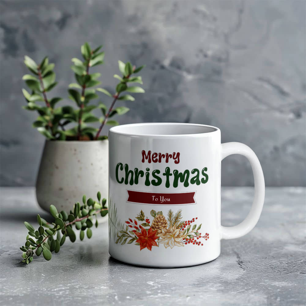 White Ceramic Mug | Merry Christmas